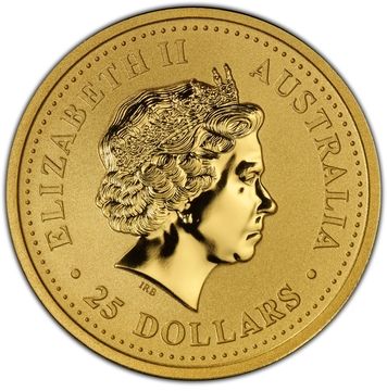 2002 25 Dollars – Elizabeth II (4th Portrait – Year of the Horse – Gold Bullion Coin)