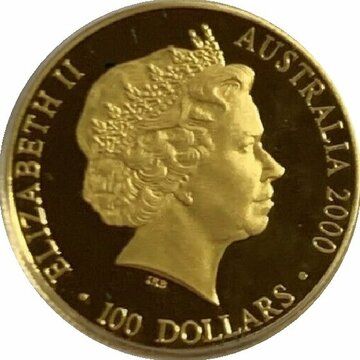2000 100 Dollars – Elizabeth II (4th Portrait – Paralympic Games; Gold Proof)