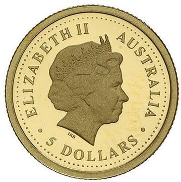 2001-2002 5 Dollars – Elizabeth II (4th Portrait – Kangaroo – Gold Bullion Coin)