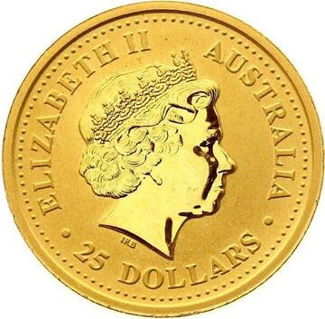 2003-2004 25 Dollars – Elizabeth II (4th Portrait – Australian Nugget – Gold Bullion Coin)