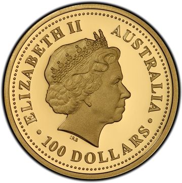 2005 100 Dollars – Elizabeth II (4th Portrait – Welcome Stranger Nugget – Gold Bullion Coin)