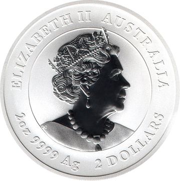 2 Dollars – Elizabeth II (6th Portrait; Posthumous – Year of the Rabbit – Silver Bullion Coin)