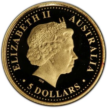 2006 5 Dollars – Elizabeth II (4th Portrait – Kookaburra – Gold Proof)