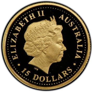2006 15 Dollars – Elizabeth II (4th Portrait – Kookaburra – Gold Proof)