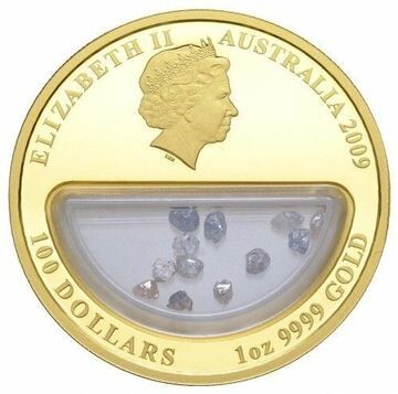 2009 100 Dollars – Elizabeth II (4th Portrait – Treasures of Australia – Diamonds)