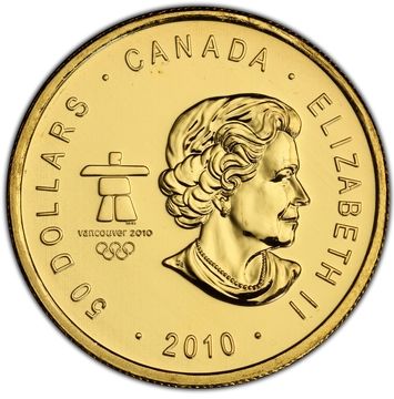 2010 50 Dollars – Elizabeth II (Hockey Player, Gold)