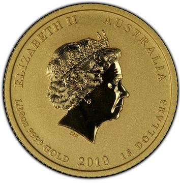 2010 15 Dollars – Elizabeth II (4th Portrait – Year of the Tiger – Gold Bullion Coin)