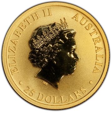 2010 25 Dollars – Elizabeth II (4th Portrait – Kangaroo – Gold Bullion Coin)