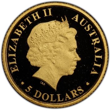 2012 5 Dollars – Elizabeth II (4th Portrait – Discover Australia – Goanna)