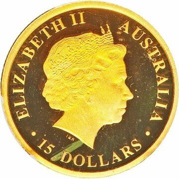 2012 15 Dollars – Elizabeth II (4th Portrait – Discover Australia – Red Kangaroo)