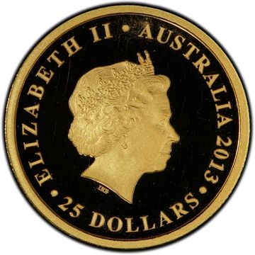 2013 25 Dollars – Elizabeth II (4th Portrait – Elizabeth II Coronation)