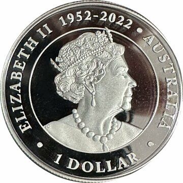 1 Dollar – Elizabeth II (6th Portrait; In the name of – Australian Wedge-Tailed Eagle – Silver Proof High Relief Incuse)
