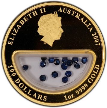 2007 100 Dollars – Elizabeth II (4th Portrait – Treasures of Australia – Sapphires)
