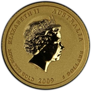 2009 5 Dollars – Elizabeth II (4th Portrait – Year of the Ox – Gold Bullion Coin)