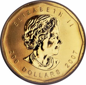 2007 200 Dollars – Elizabeth II (Maple leaf 99999)