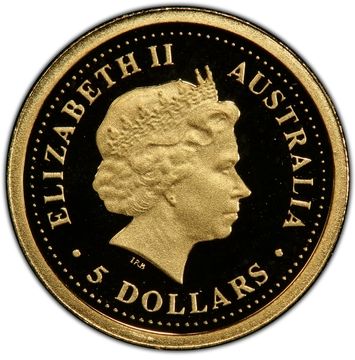 2000-2001 5 Dollars – Elizabeth II (4th Portrait – Kangaroo – Gold Bullion Coin)