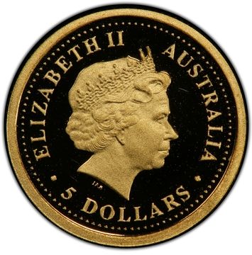 2003-2004 5 Dollars – Elizabeth II (4th Portrait – Kangaroo – Gold Bullion Coin)