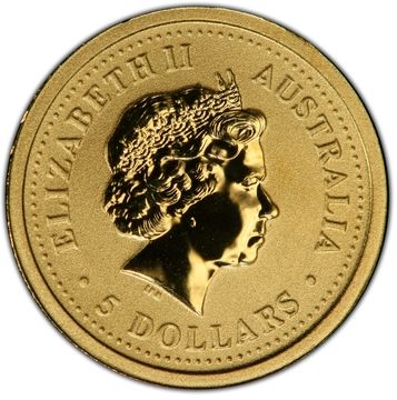 2004-2005 5 Dollars – Elizabeth II (4th Portrait – Kangaroo – Gold Bullion Coin)