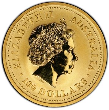 2000-2001 100 Dollars – Elizabeth II (4th Portrait – Australian Nugget – Gold Bullion Coin)