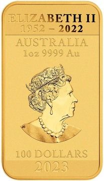 2023 100 Dollars – Elizabeth II (6th Portrait – Chinese Dragon Bullion Bar)