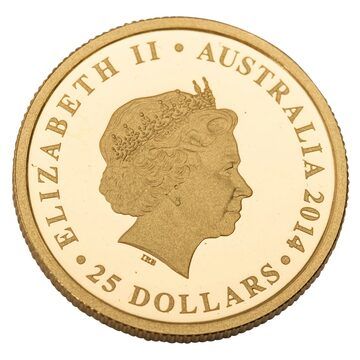 2014 25 Dollars – Elizabeth II (4th Portrait – The Land Down Under, Prospectors)