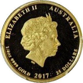 2017 25 Dollars – Elizabeth II (4th Portrait – 100th Anniversary Beersheba – Gold Proof)