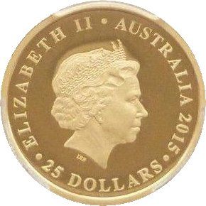 2015 25 Dollars – Elizabeth II (4th Portrait – Longest-Reigning Monarch – Gold Coin)