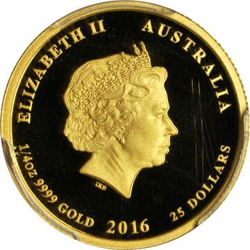 2016 25 Dollars – Elizabeth II (4th Portrait – Centenary of ANZAC Day – Gold Coin)