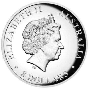 8 Dollars – Elizabeth II (4th Portrait – Australian Wedge-Tailed Eagle – Silver High-Relief Coin)