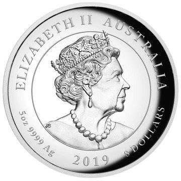 8 Dollars – Elizabeth II (6th Portrait – Moon Landing – Silver Coin)