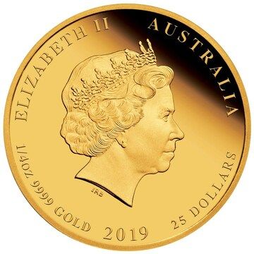 2019 25 Dollars – Elizabeth II (4th Portrait – Year of the Pig – Gold Coin)