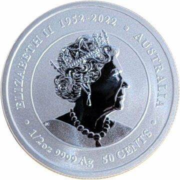 50 Cents – Elizabeth II (6th Portrait; In the name of – Year of the Dragon – Silver Bullion)