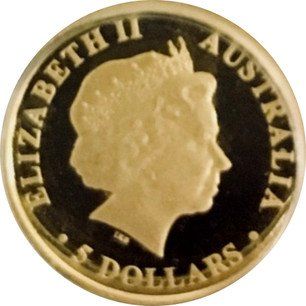2010 5 Dollars – Elizabeth II (4th Portrait – Saltwater Crocodile; Gold Proof)