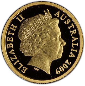 2009 5 Dollars – Elizabeth II (4th Portrait – Lillypilly – Frill-Necked Lizard; Gold Bullion Proof)