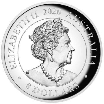 8 Dollars – Elizabeth II (6th Portrait – Kangaroo – Silver Proof – High Relief)