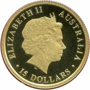 2009 15 Dollars – Elizabeth II (4th Portrait – Dolphin – Gold Proof)