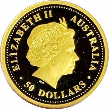 2006 50 Dollars – Elizabeth II (4th Portrait – Emu – Gold Proof)