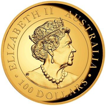 2022 100 Dollars – Elizabeth II (6th Portrait – Kangaroo – Gold Proof High Relief)