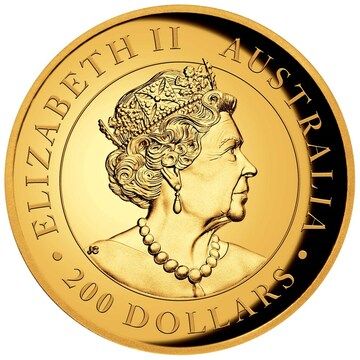 2022 200 Dollars – Elizabeth II (6th Portrait – Kangaroo – Gold Proof High Relief)