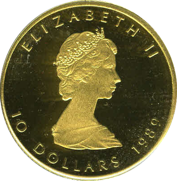 1982-1989 10 Dollars – Elizabeth II (2nd Portrait; GML Bullion Coinage)