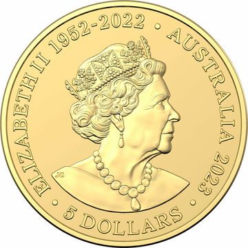 2023 5 Dollars – Elizabeth II (6th Portrait; In the name of – Mini Emu; Gold Bullion)
