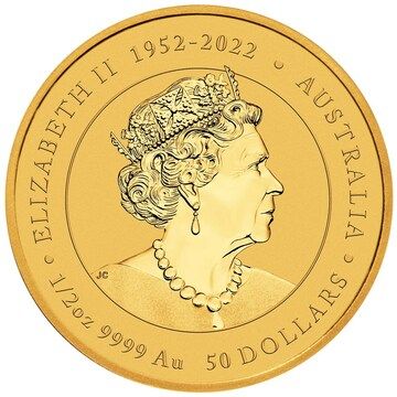 2024 50 Dollars – Elizabeth II (6th Portrait; In the name of – Year of the Dragon – Gold Coin)
