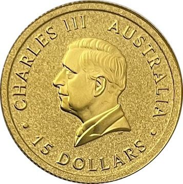 2024 15 Dollars – Charles III (1st Portrait – Australian Kangaroo – Gold Bullion Coin)