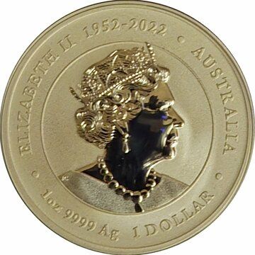1 Dollar – Elizabeth II (6th Portrait; In the name of – Year of the Dragon – Silver Gilded)
