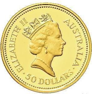1987 50 Dollars – Elizabeth II (3rd Portrait – Australian Nugget – Gold Bullion Coin)
