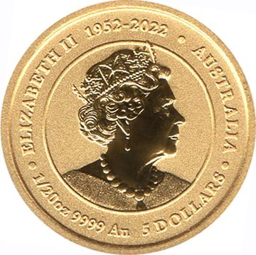 2024 5 Dollars – Elizabeth II (6th Portrait; In the name of – Year of the Dragon – Gold, Coloured)
