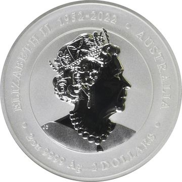 2 Dollars – Elizabeth II (6th Portrait; in the name of – Year of the Dragon; Coloured, Silver Bullion)