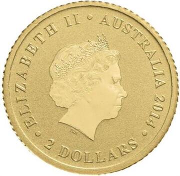 2014 2 Dollars – Elizabeth II (4th Portrait – Mini Koala; Gold Bullion Coin)
