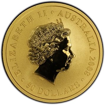 2008 50 Dollars – Elizabeth II (4th Portrait – Kangaroo – Gold Bullion Coin)