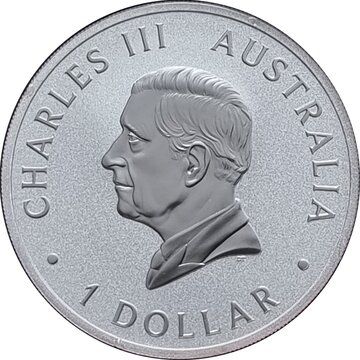 1 Dollar Charles III (1st Portrait – Wombat – Silver Bullion Coin; Coloured)